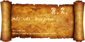 Máté Korinna névjegykártya