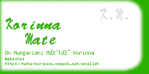 korinna mate business card